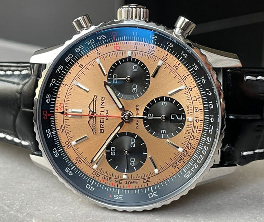 BLS Factory 1:1 Breitling Navitimer 01 Best Edition SS salmon Dial A7750