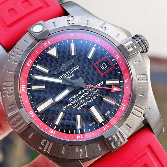 GF Factory 1:1 Breitling Avenger GMT SS Best Edition Black Dial Stick Markers A2836 V2 limited edition