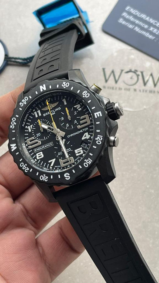 OGF Factory 1:1 Breitling Endurance pro 44mm Army black dial black Rubber Strap quartz movement