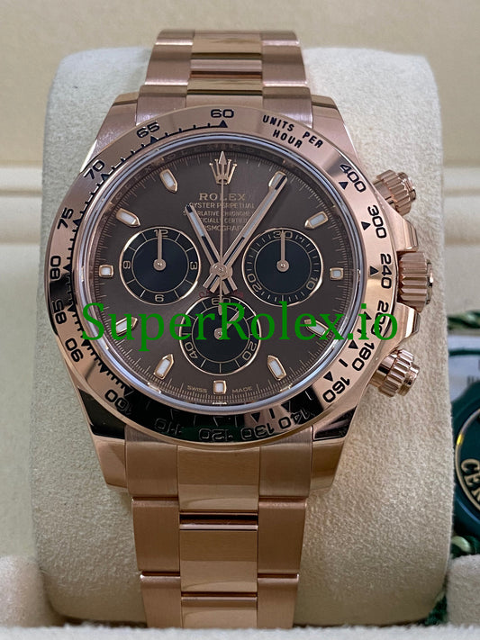 Rolex Cosmograph Daytona 40 Everose Gold Chocolate Index Dial Ref.116505