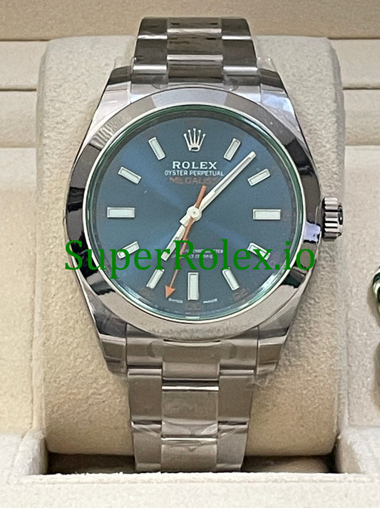 Rolex Milgauss 40MM Blue Dial Ref.116400GV - Green Crystal