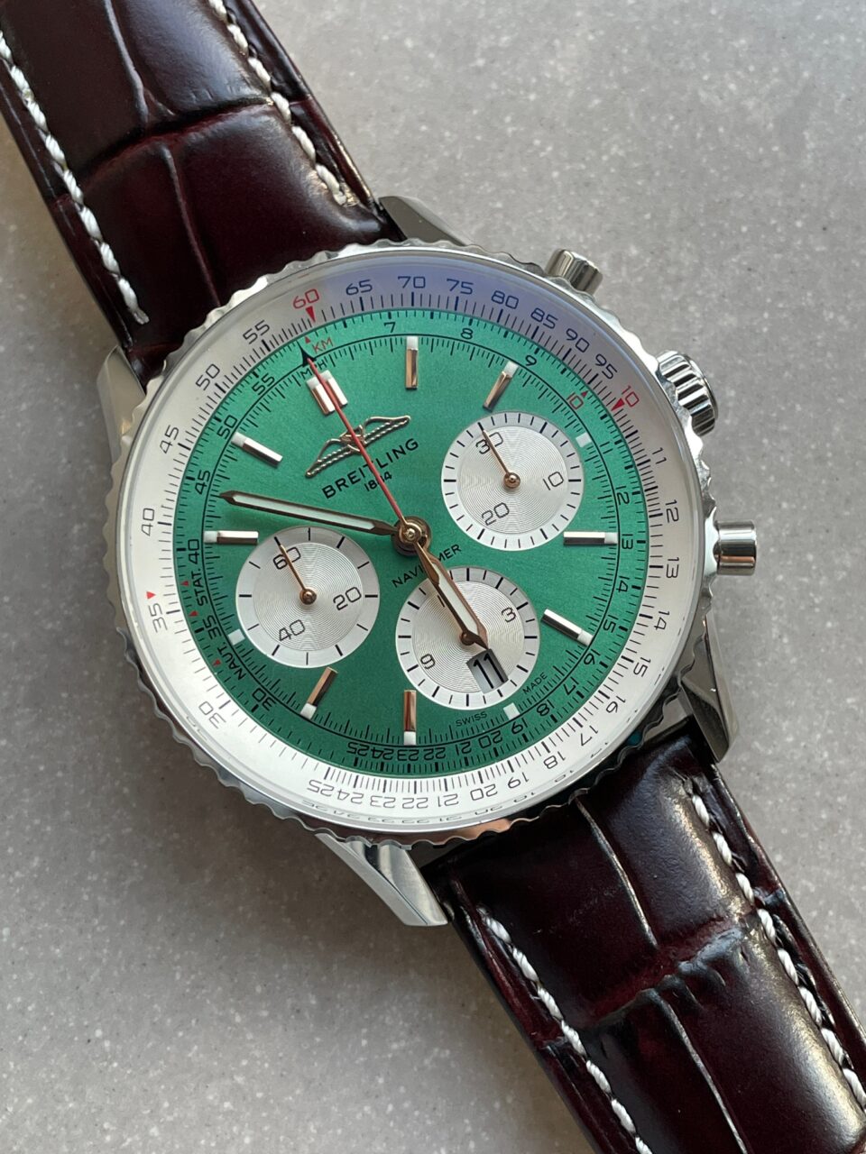 BLS Factory 1:1 Breitling Navitimer 01 Best Edition SS Edition Green Dial A7750