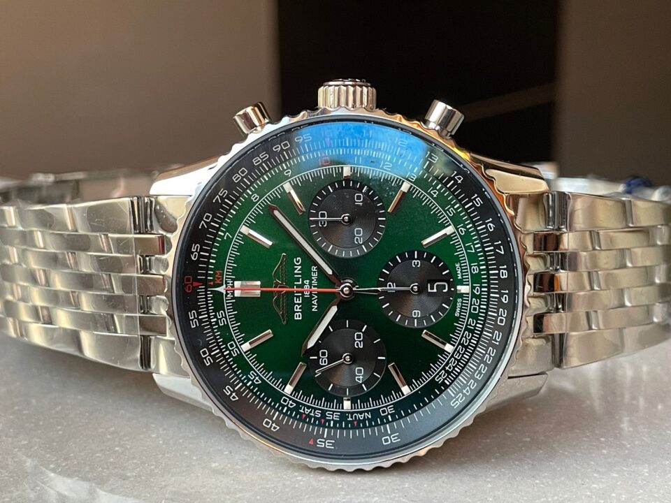 BLS Factory 1:1 Breitling Navitimer 01 Best Edition SS Edition Green Dial A7750