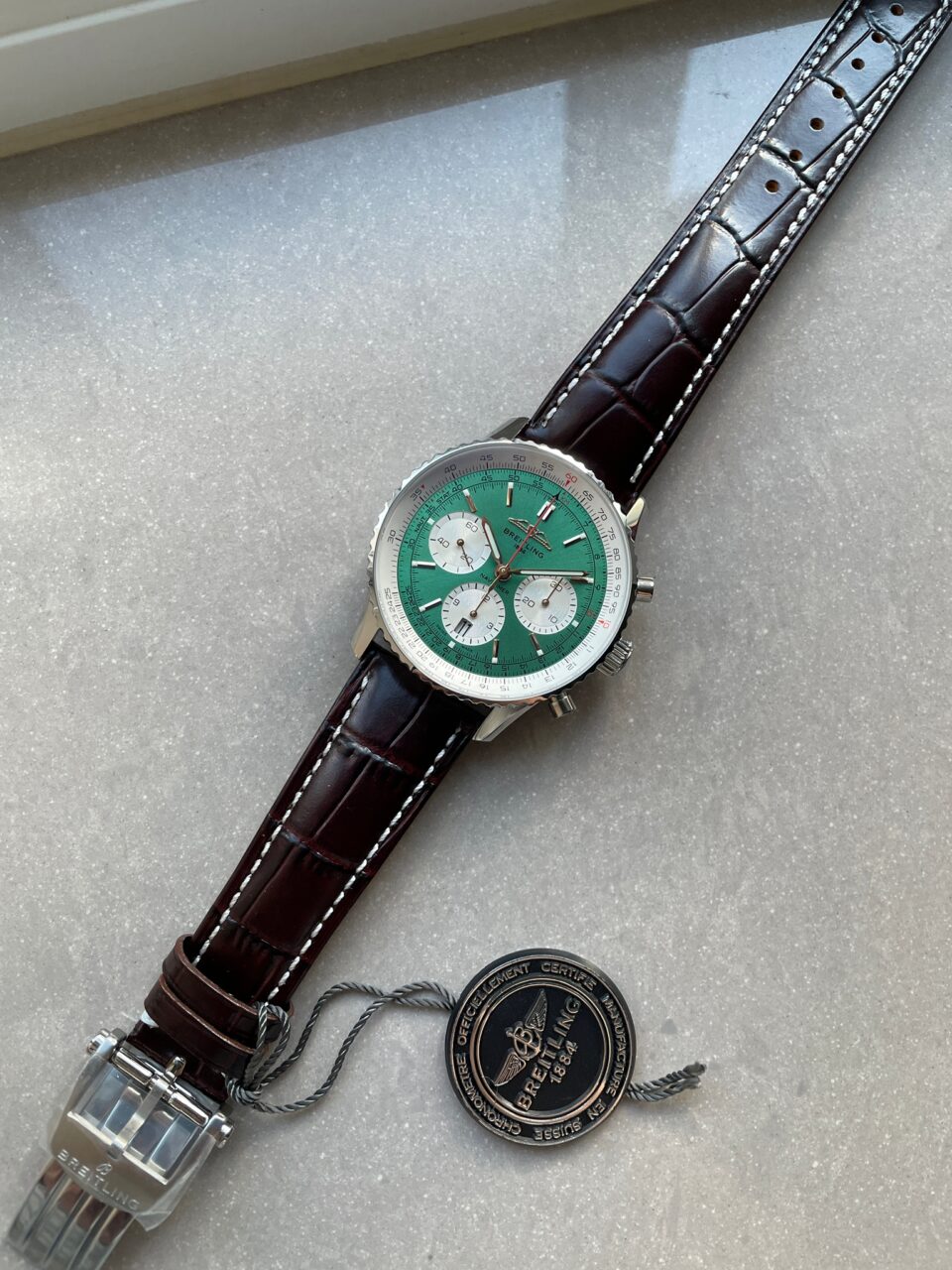 BLS Factory 1:1 Breitling Navitimer 01 Best Edition SS Edition Green Dial A7750
