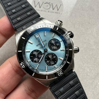BLSF Factory 1:1 Breitling Chronomat B01 44mm SS Best Edition Ice Blue Dial A7750 to Cal.01