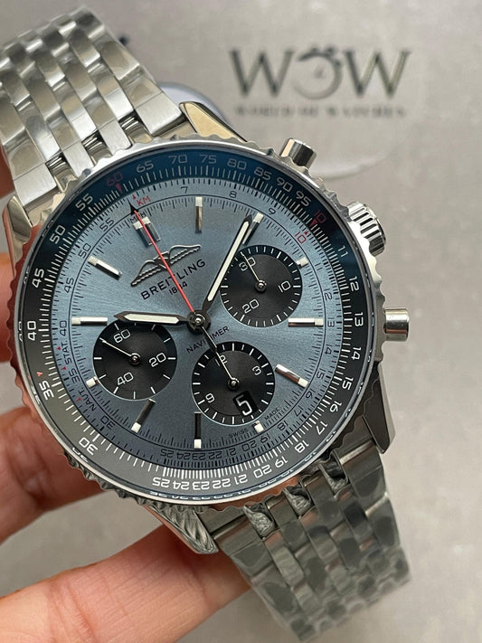 BLS Factory 1:1 Breitling Navitimer 01 Best Edition SS Blue Dial A7750