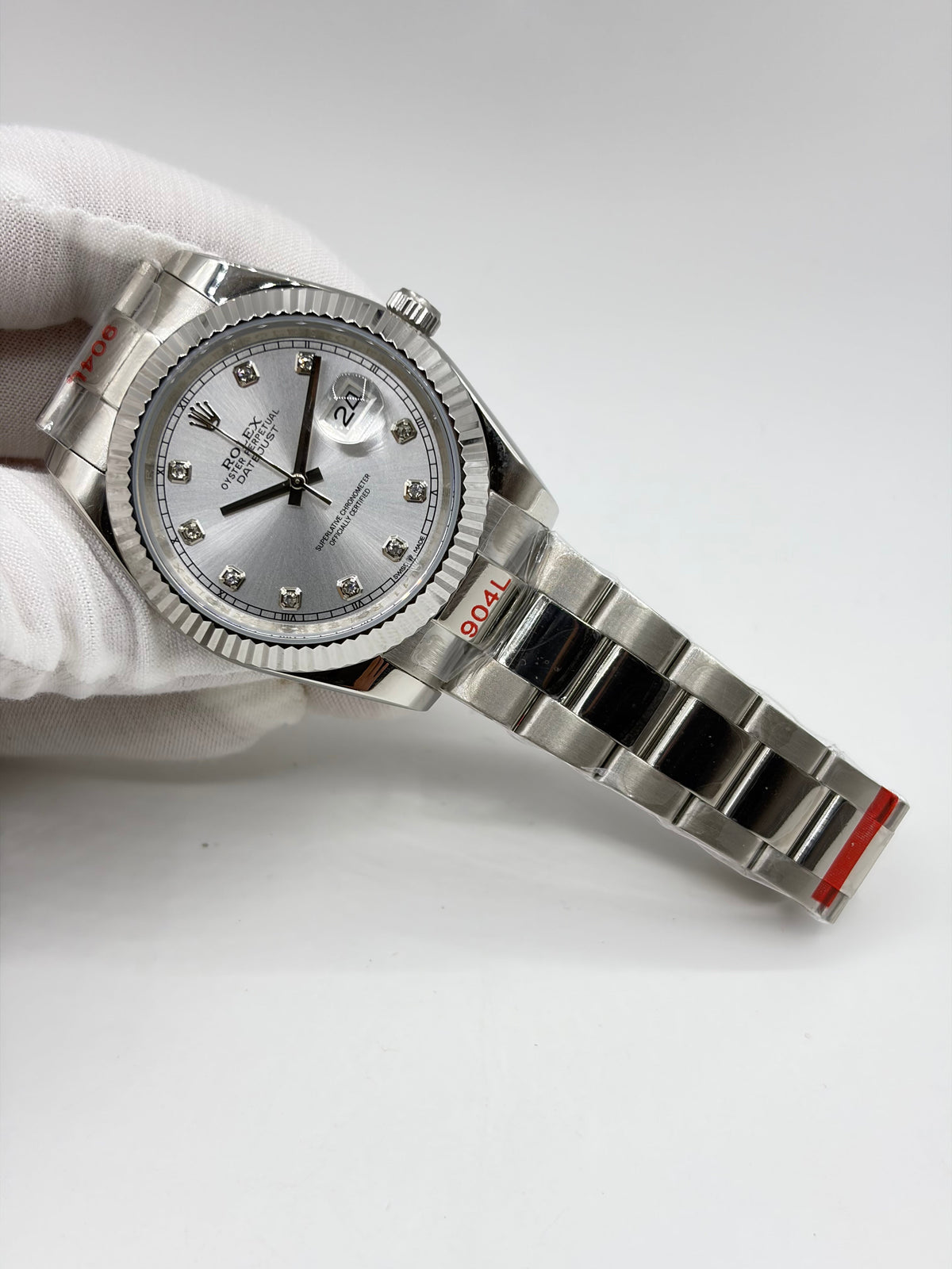 Rolex Datejust II 41 Silver Diamond Dial Ref.116334