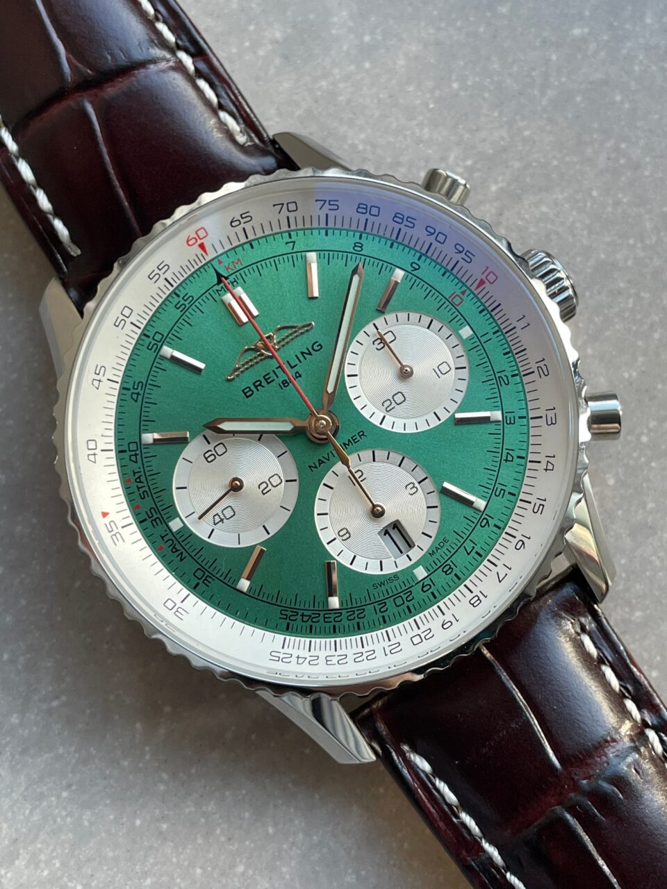 BLS Factory 1:1 Breitling Navitimer 01 Best Edition SS Edition Green Dial A7750
