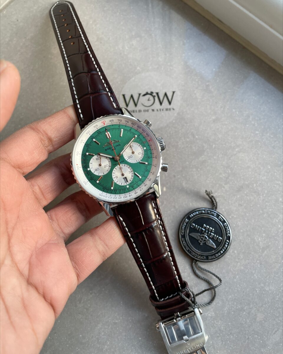 BLS Factory 1:1 Breitling Navitimer 01 Best Edition SS Edition Green Dial A7750