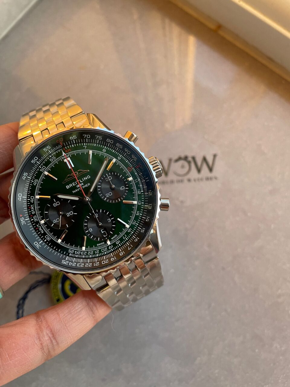 BLS Factory 1:1 Breitling Navitimer 01 Best Edition SS Edition Green Dial A7750