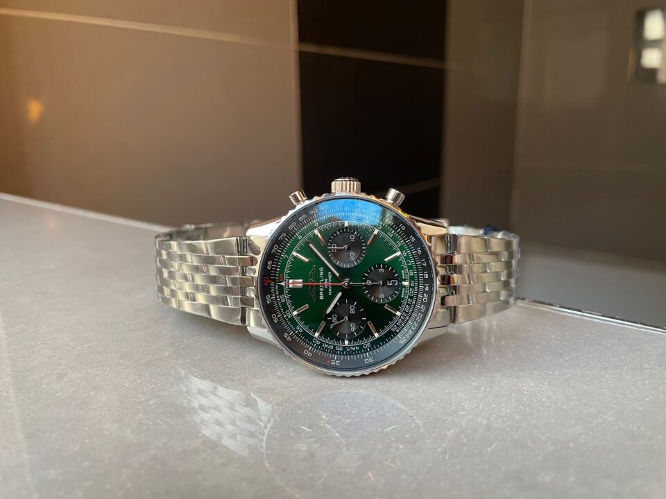 BLS Factory 1:1 Breitling Navitimer 01 Best Edition SS Edition Green Dial A7750
