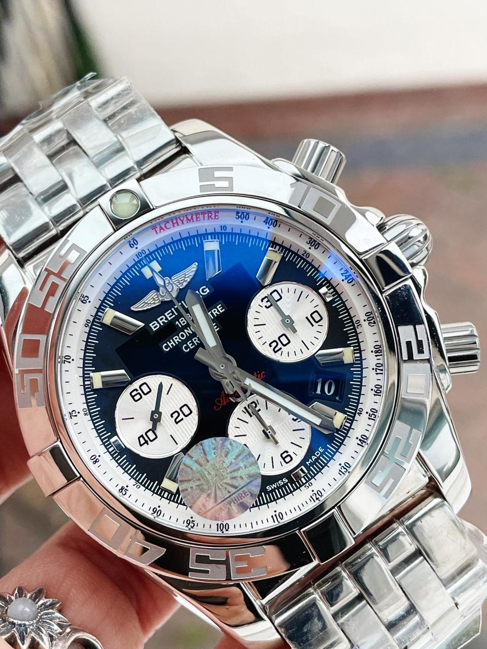 OZF Factory 1:1 Breitling Chronomat B01 44 SS Best Edition Black Dial A7750