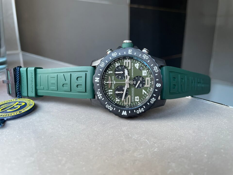 OGF Factory 1:1 Breitling Endurance pro 44mm Army green dial green Rubber Strap quartz movement