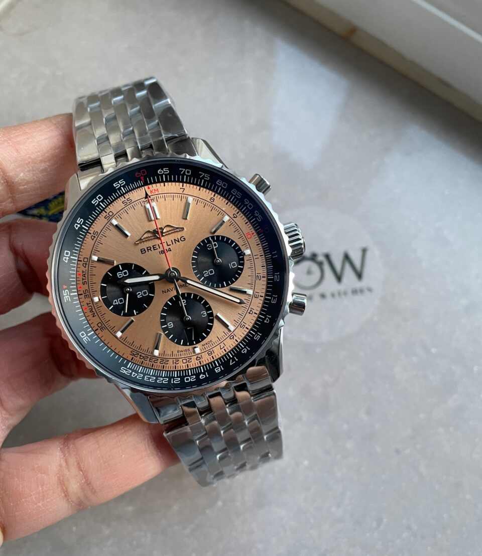 BLS Factory 1:1 Breitling Navitimer 01 Best Edition SS Salmon Dial A7750