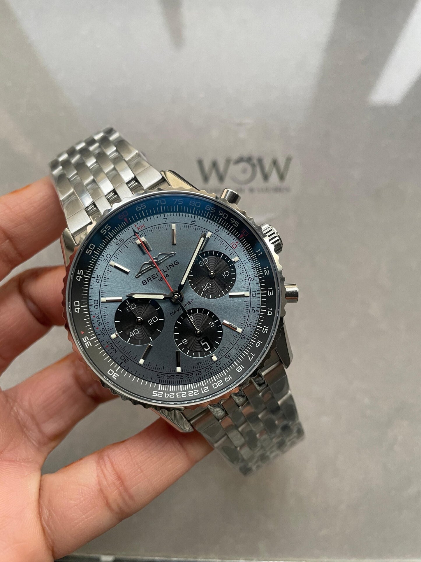 BLS Factory 1:1 Breitling Navitimer 01 Best Edition SS Blue Dial A7750