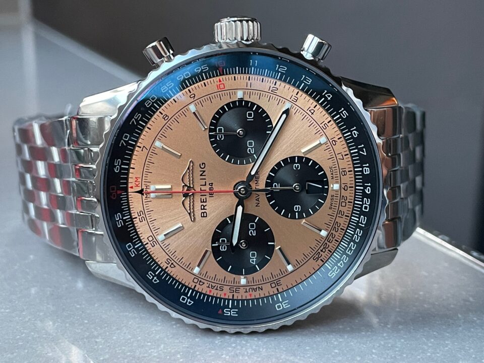 BLS Factory 1:1 Breitling Navitimer 01 Best Edition SS Salmon Dial A7750