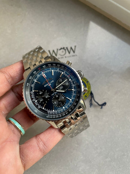 BLS Factory 1:1 Breitling Navitimer 01 Best Edition SS Edition Blue Dial A7750