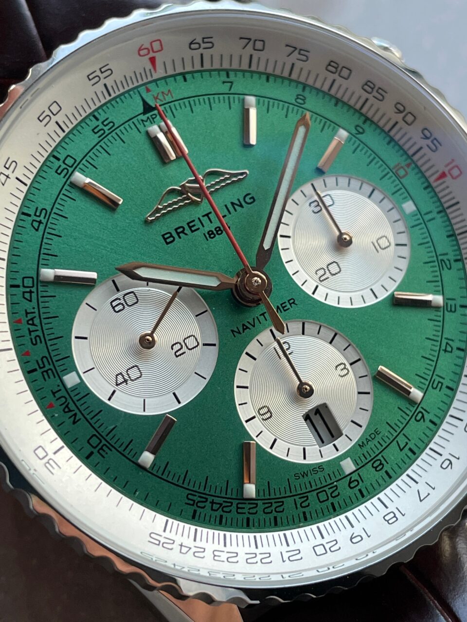 BLS Factory 1:1 Breitling Navitimer 01 Best Edition SS Edition Green Dial A7750