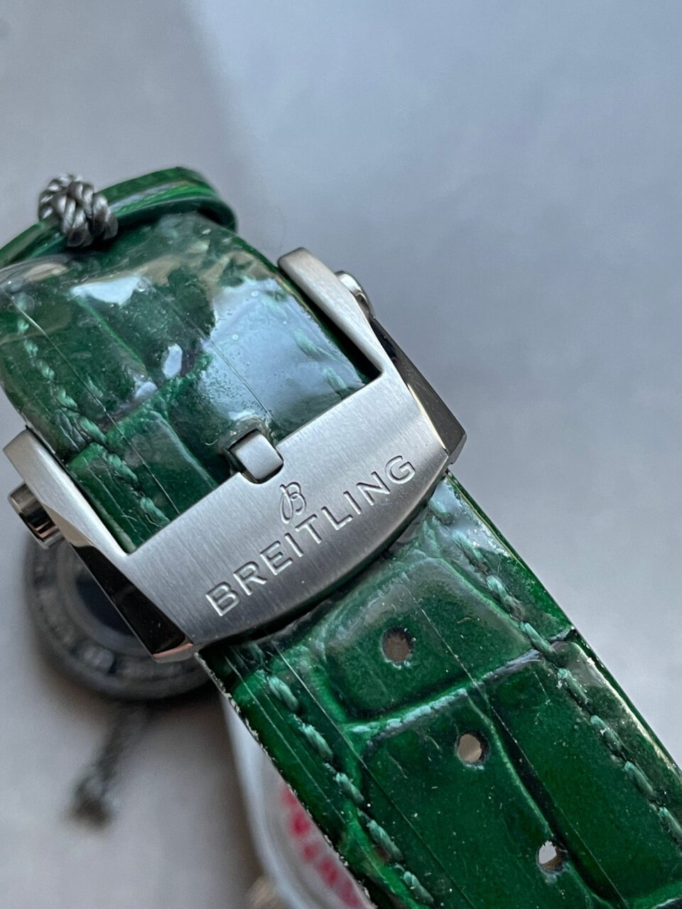 GF Factory 1:1 Breitling Chronomat 36mm u77310591u1 Green Leather strap Light Green dial A7750