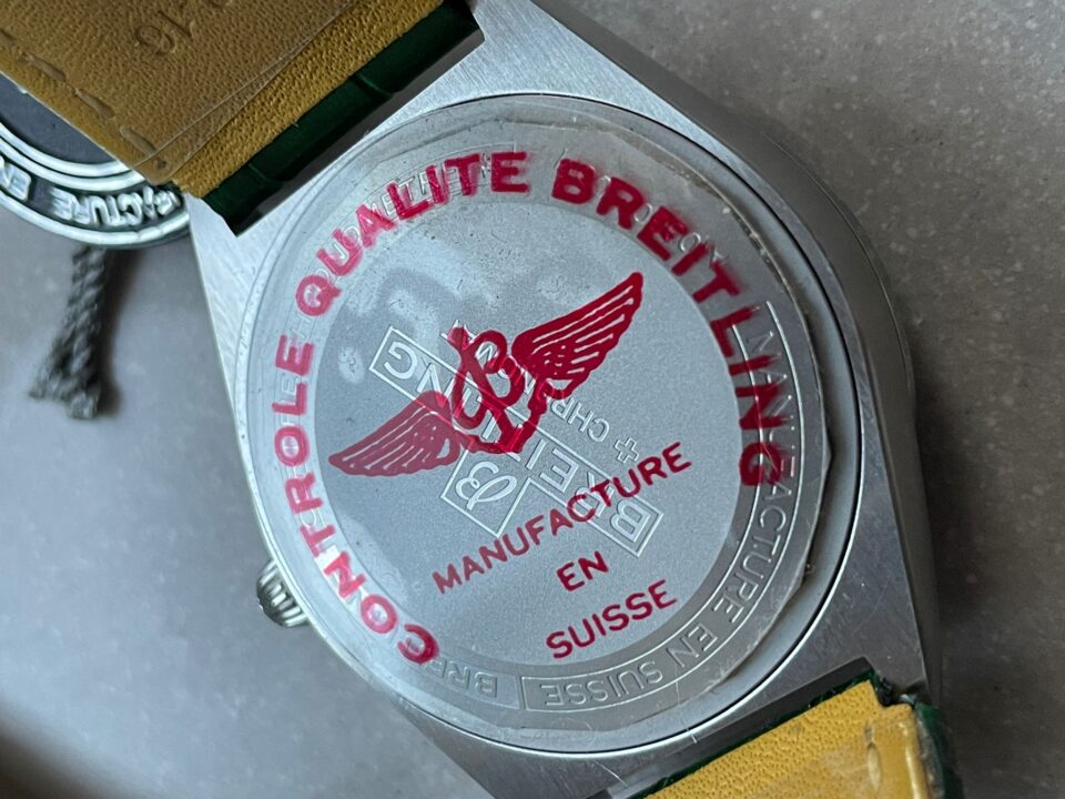 GF Factory 1:1 Breitling Chronomat 36mm u77310591u1 Green Leather strap Light Green dial A7750