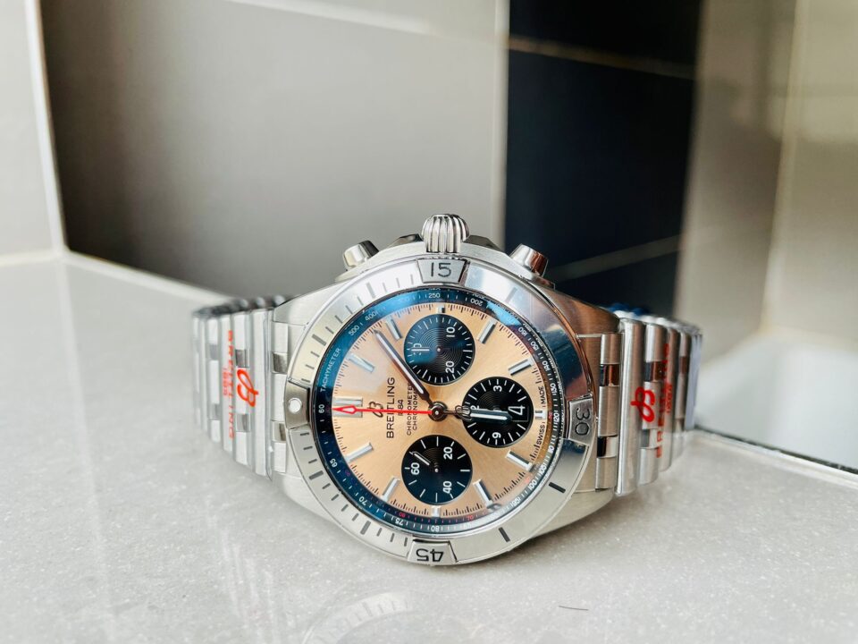 GF Factory 1:1 Breitling Chronomat SS  Copper dial Two Tone Bracelet Watches A7750