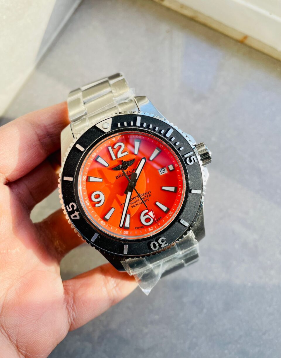 BLSF Factory 1:1 Breitling Superocean Automatic 44mm Best Edition orange Dial Black Bezel A2824