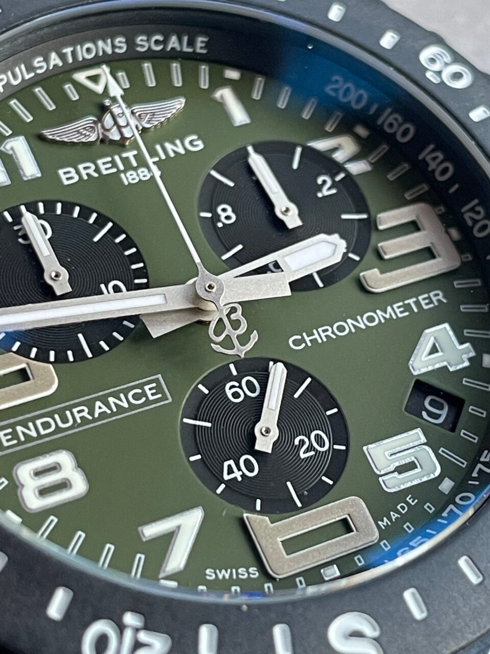 OGF Factory 1:1 Breitling Endurance pro 44mm Army green dial green Rubber Strap quartz movement