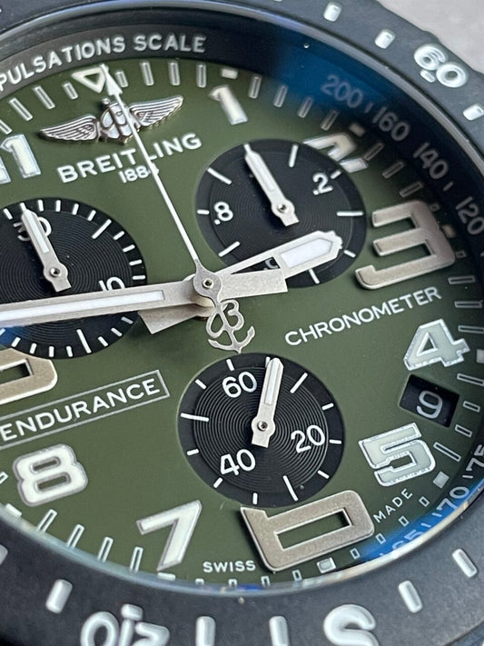 OGF Factory 1:1 Breitling Endurance pro 44mm Army green dial green Rubber Strap quartz movement