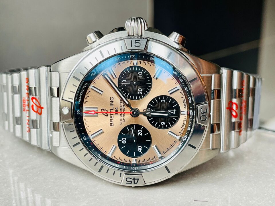 GF Factory 1:1 Breitling Chronomat SS  Copper dial Two Tone Bracelet Watches A7750