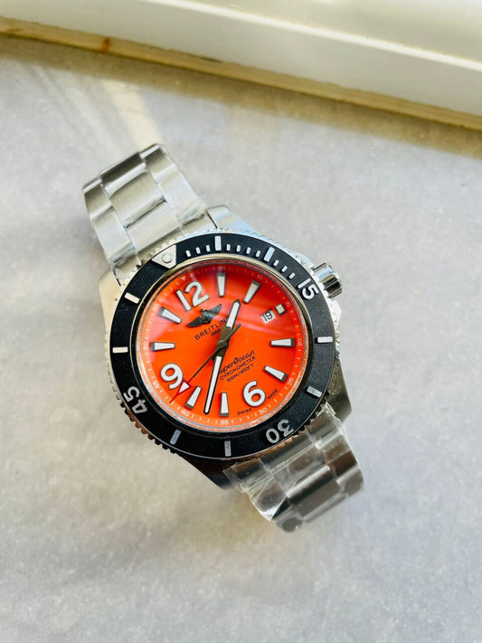 BLSF Factory 1:1 Breitling Superocean Automatic 44mm Best Edition orange Dial Black Bezel A2824