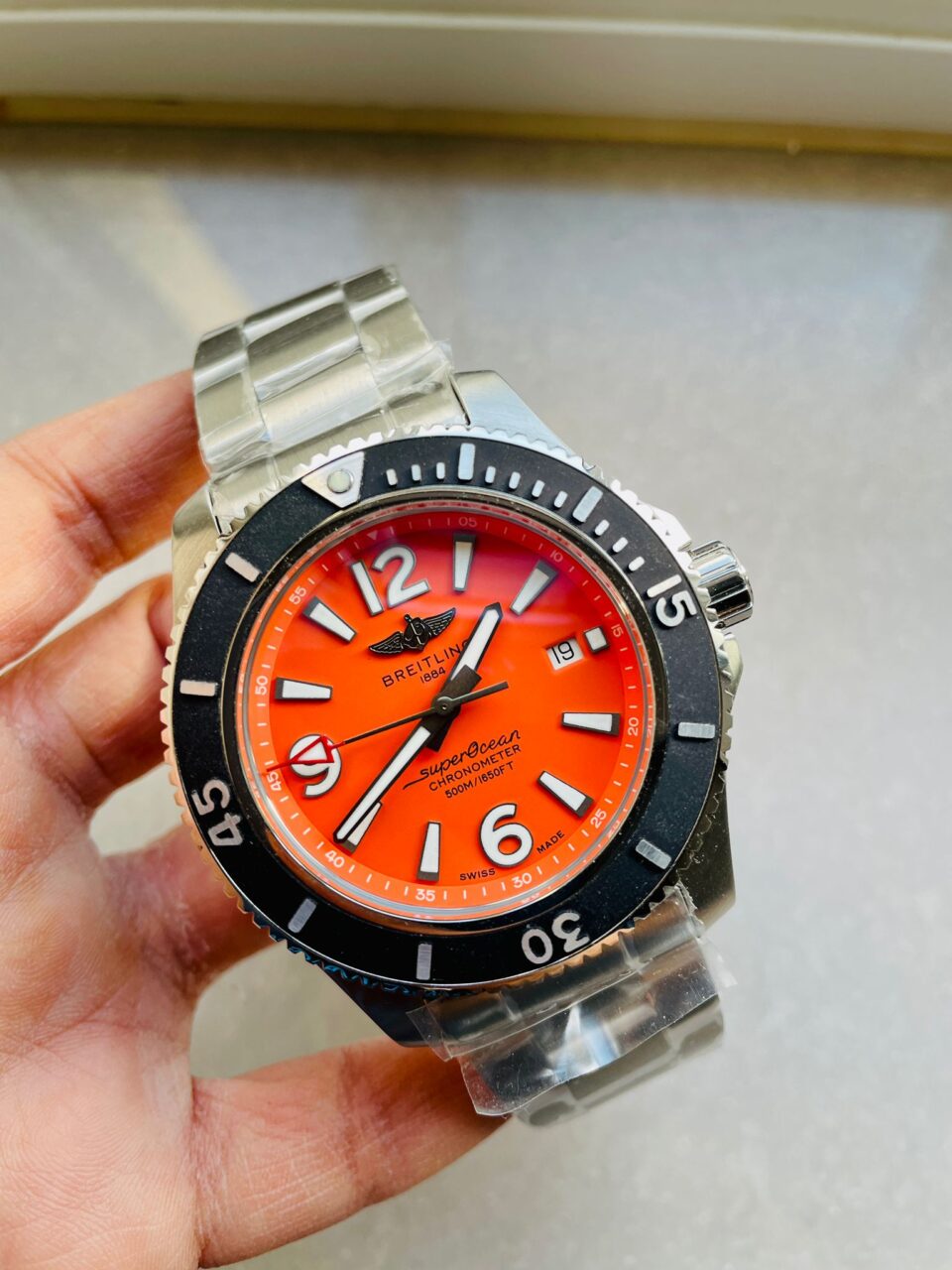 BLSF Factory 1:1 Breitling Superocean Automatic 44mm Best Edition orange Dial Black Bezel A2824