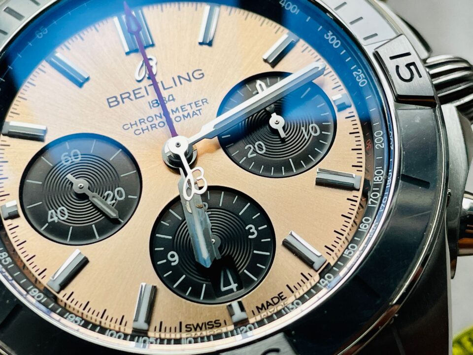 GF Factory 1:1 Breitling Chronomat SS  Copper dial Two Tone Bracelet Watches A7750