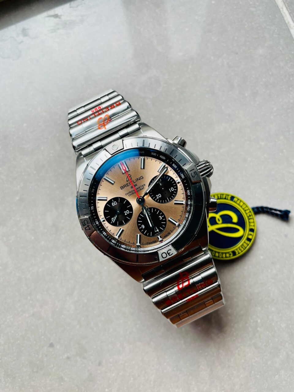 GF Factory 1:1 Breitling Chronomat SS  Copper dial Two Tone Bracelet Watches A7750