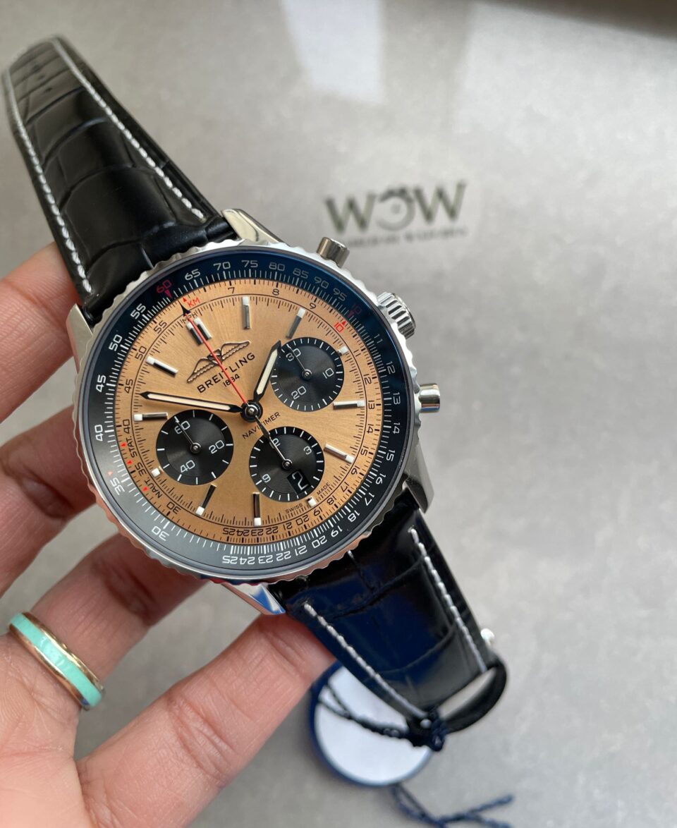 BLS Factory 1:1 Breitling Navitimer 01 Best Edition SS salmon Dial A7750