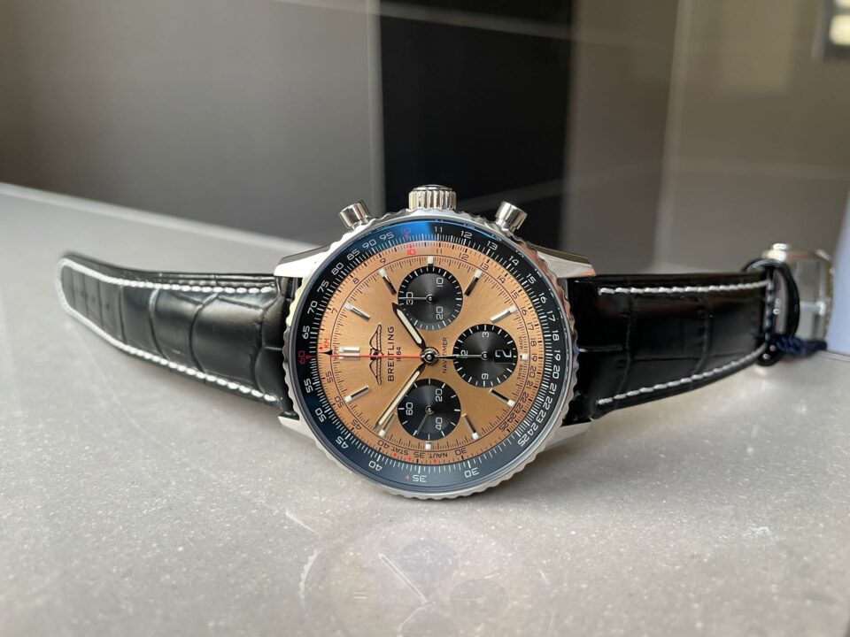 BLS Factory 1:1 Breitling Navitimer 01 Best Edition SS salmon Dial A7750