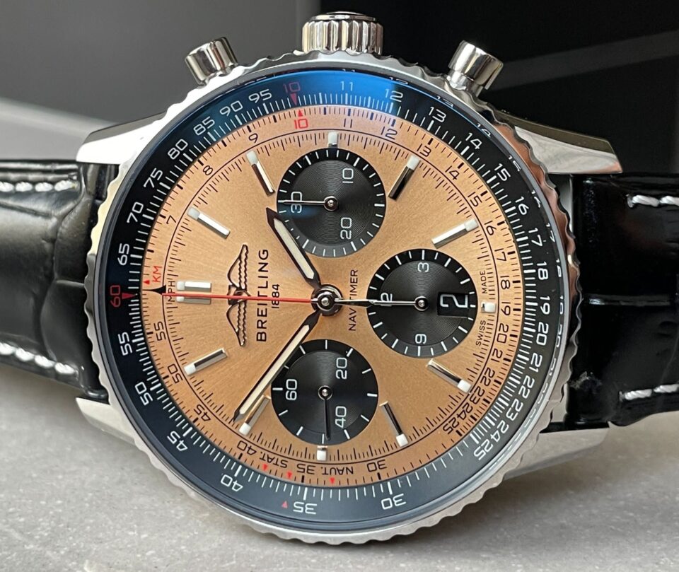 BLS Factory 1:1 Breitling Navitimer 01 Best Edition SS salmon Dial A7750