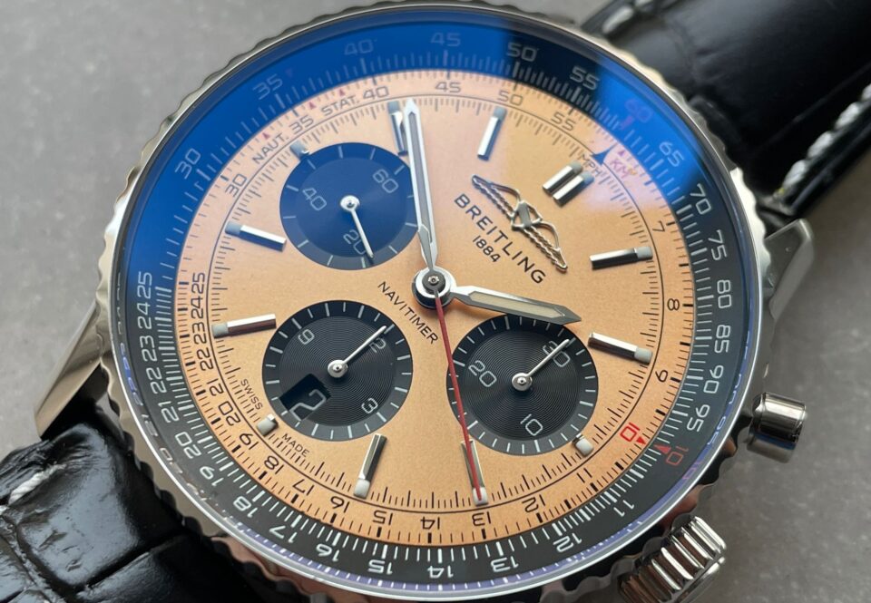 BLS Factory 1:1 Breitling Navitimer 01 Best Edition SS salmon Dial A7750