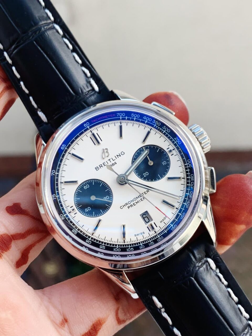 GF Factory 1:1 Breitling Premier B01 Chrono SS 42mm Best Edition White/Black Dial A7750