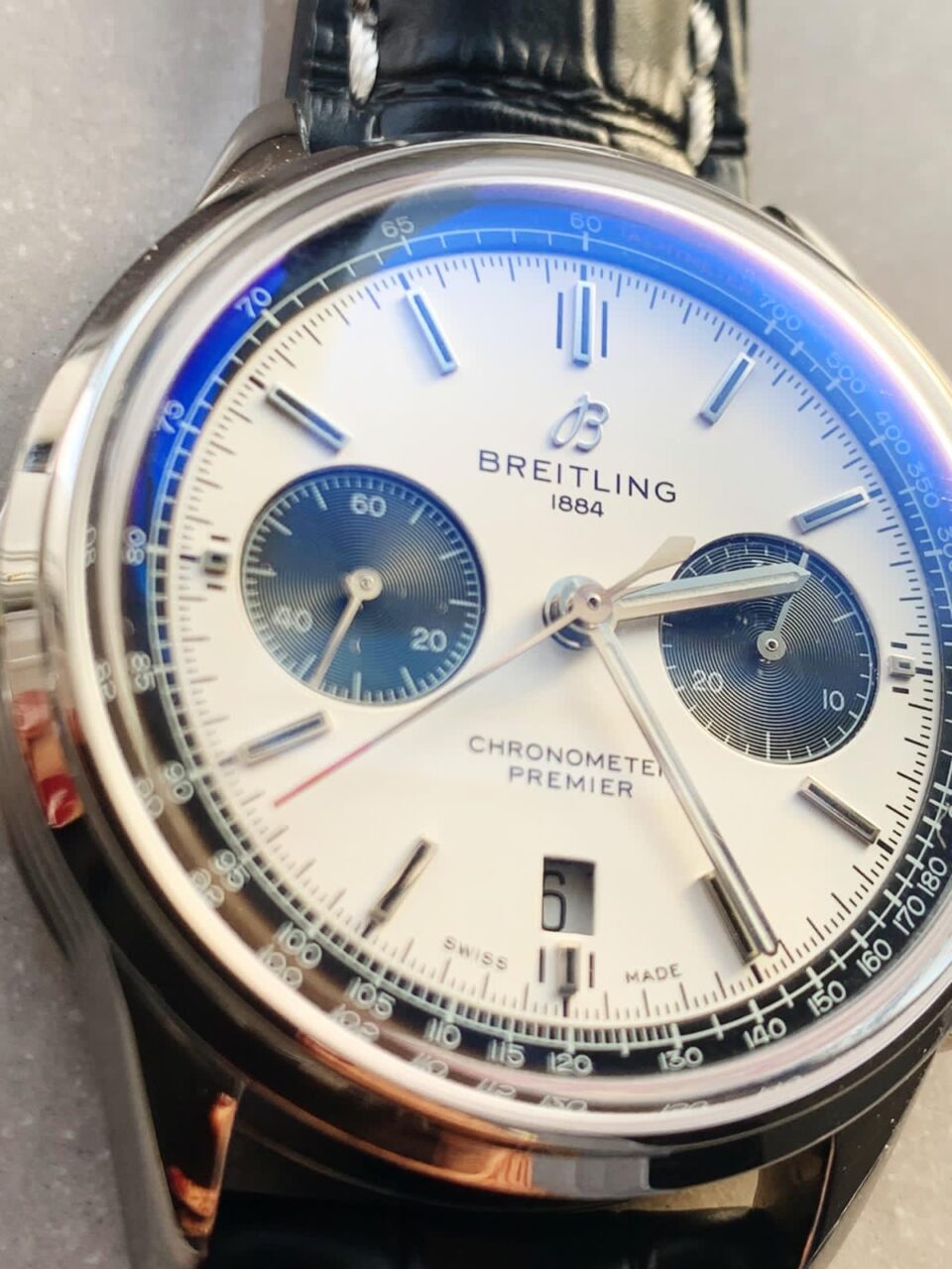 GF Factory 1:1 Breitling Premier B01 Chrono SS 42mm Best Edition White/Black Dial A7750