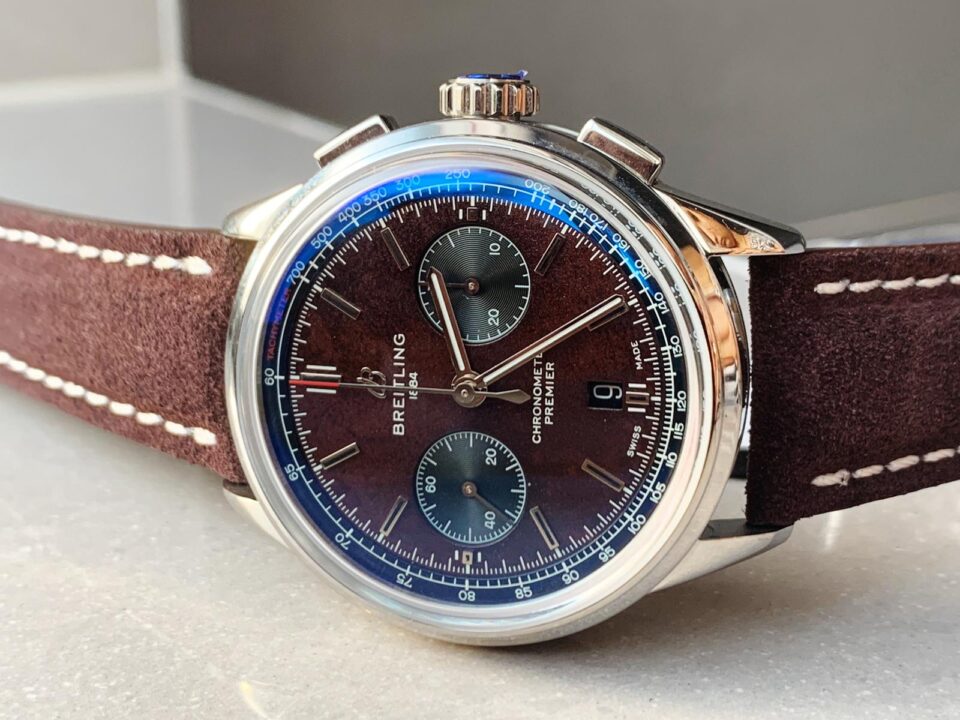 GF Factory 1:1 Breitling Premier B01 Chrono SS 42mm Best Edition Brown textured Dial A7750
