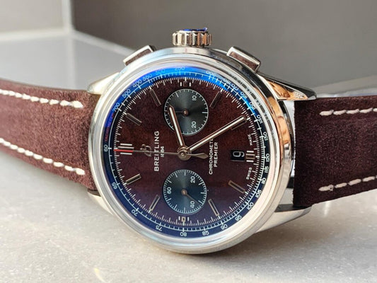 GF Factory 1:1 Breitling Premier B01 Chrono SS 42mm Best Edition Brown textured Dial A7750