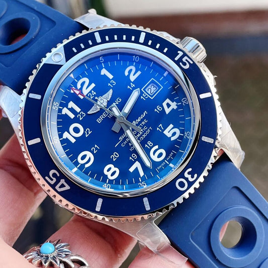 GF Factory 1:1 Breitling SuperOcean II 44mm Best Edition Blue Dial A2824