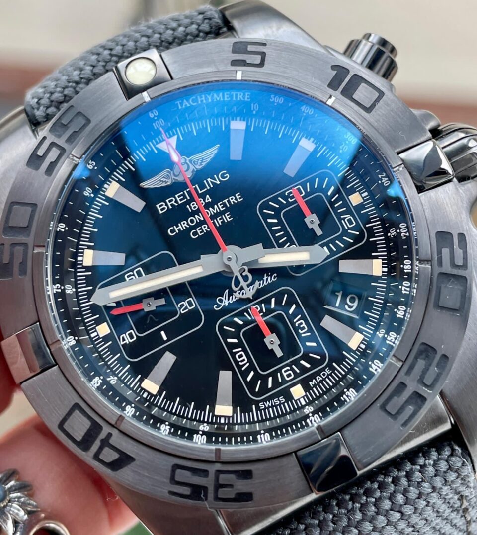 GF Factory 1:1 Breitling Chronomat 44mm Blacksteel Special Edition Black Dial A7750