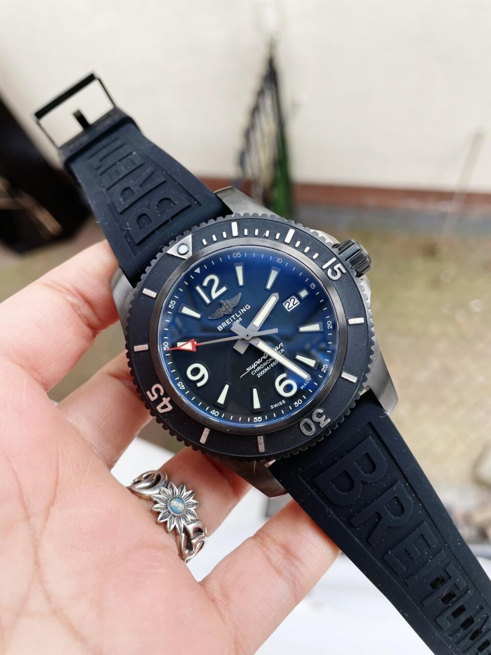 TF Factory 1:1 Breitling Superocean Automatic 44mm Best Edition Black Dial Black Bezel A2824