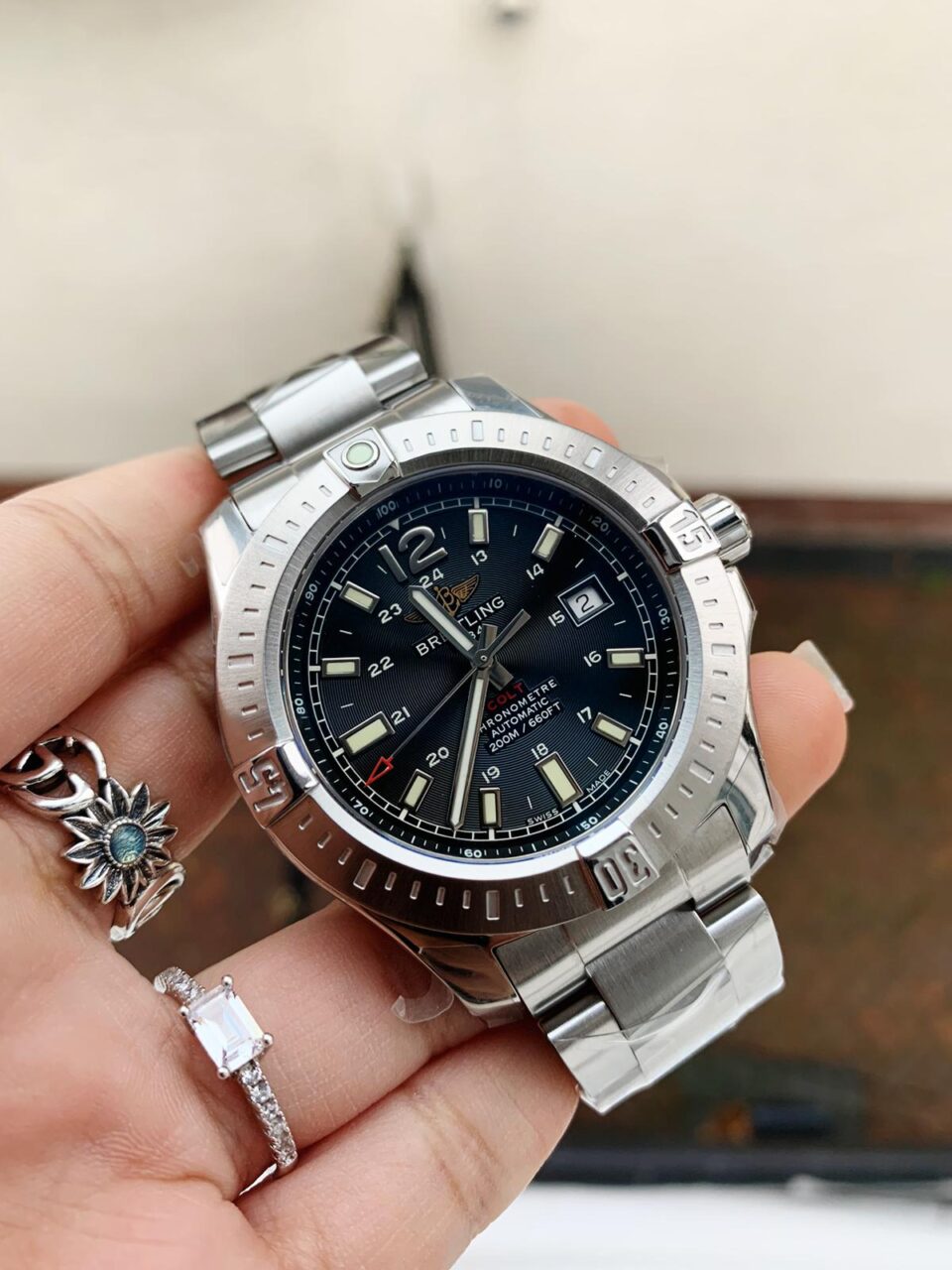 GF Factory 1:1 Breitling Colt Automatic 44mm SS Best Edition BLACK Textured Dial A2824