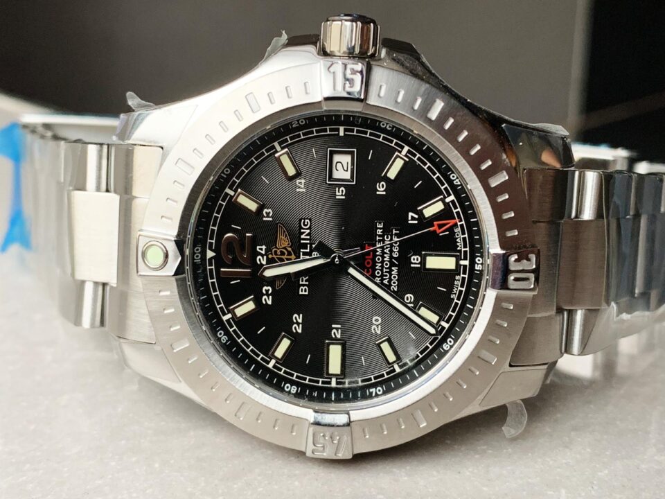 GF Factory 1:1 Breitling Colt Automatic 44mm SS Best Edition BLACK Textured Dial A2824