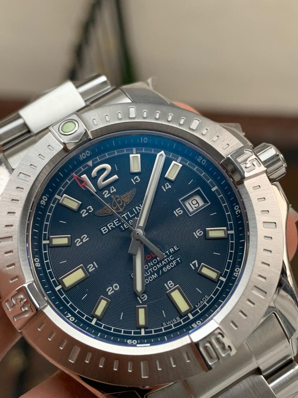 GF Factory 1:1 Breitling Colt Automatic 44mm SS Best Edition BLUE Textured Dial A2824