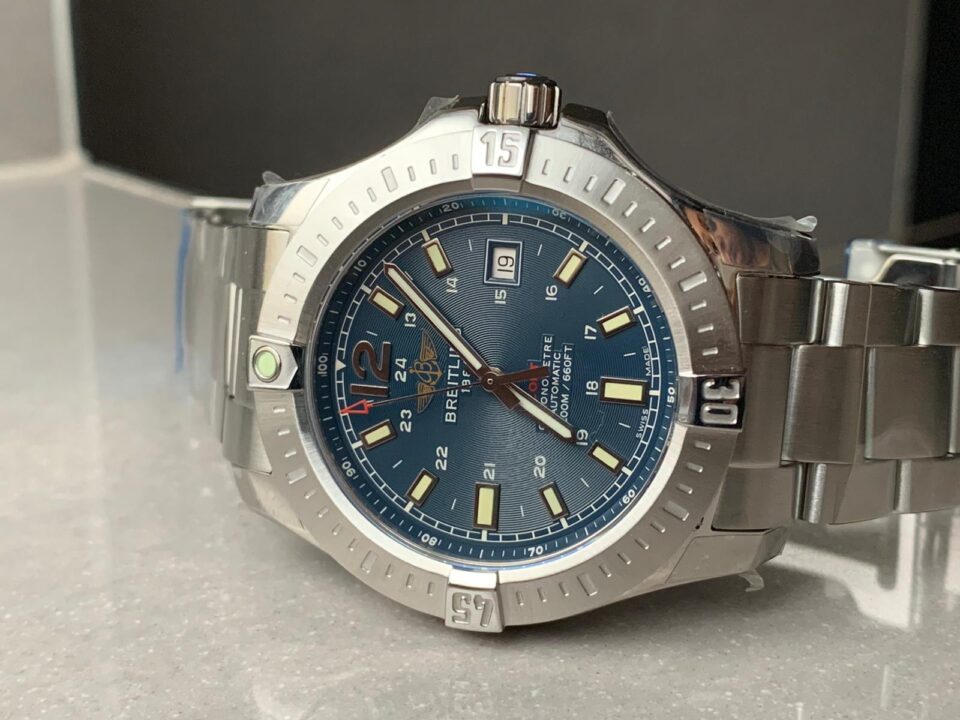 GF Factory 1:1 Breitling Colt Automatic 44mm SS Best Edition BLUE Textured Dial A2824