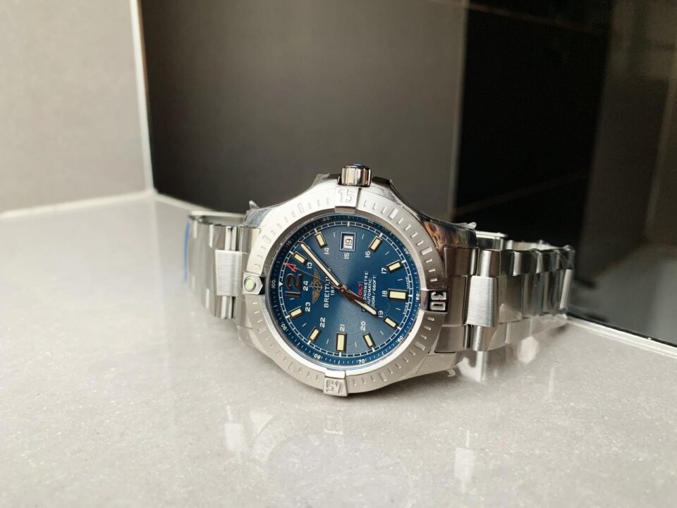 GF Factory 1:1 Breitling Colt Automatic 44mm SS Best Edition BLUE Textured Dial A2824