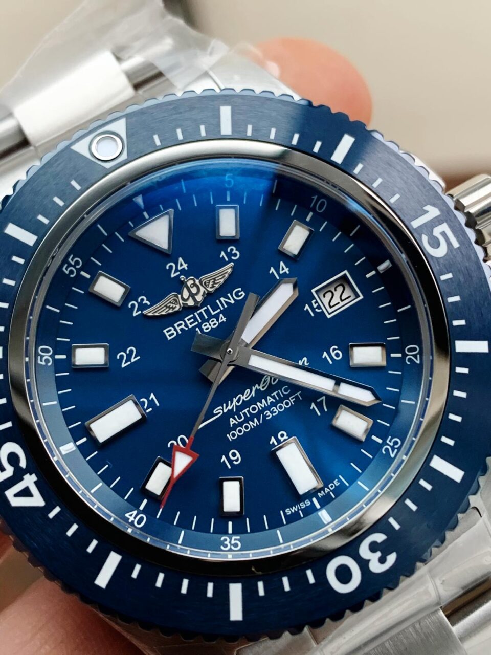GF Factory 1:1 Breitling Superocean 44mm Special Best Edition Blue Dial A2824